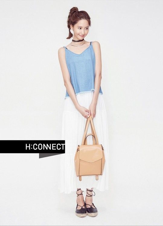 藍白穿搭　優雅 